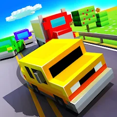 Blocky Highway: Traffic Racing [Взлом/МОД Много денег] на Андроид