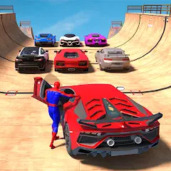 Superhero Car: Mega Ramp Games [Взлом/МОД Бесконечные деньги] на Андроид